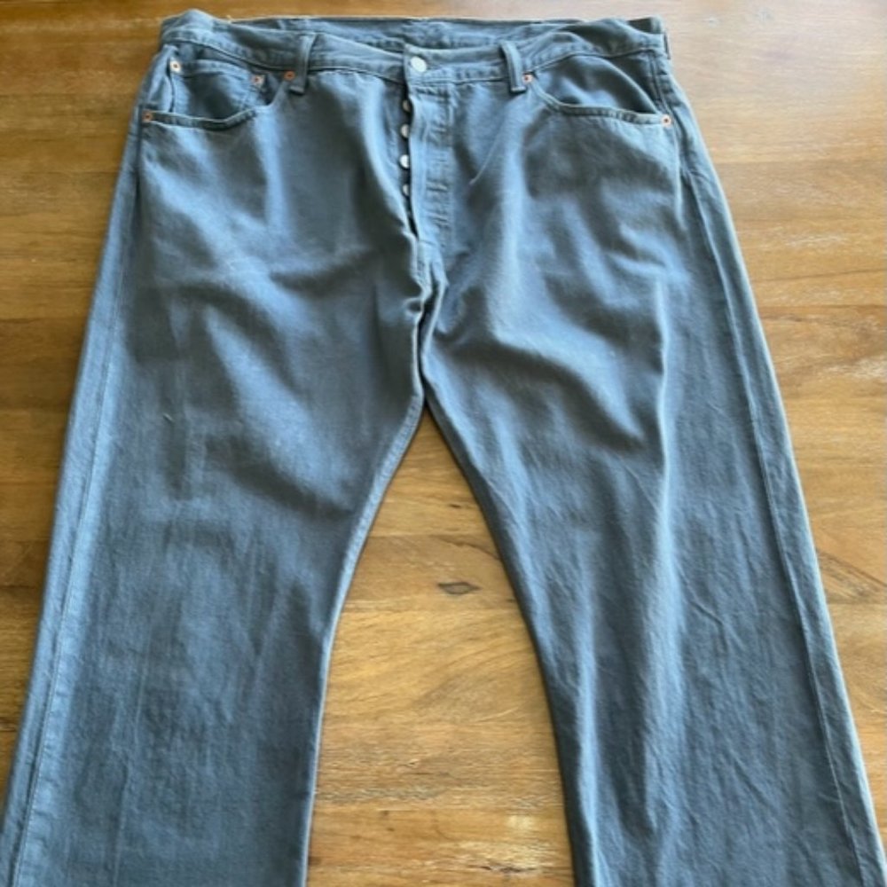 Levi's Original 501 Green/Blue‎ Jeans 40X30 100% Cotton Straight Leg Button Fly